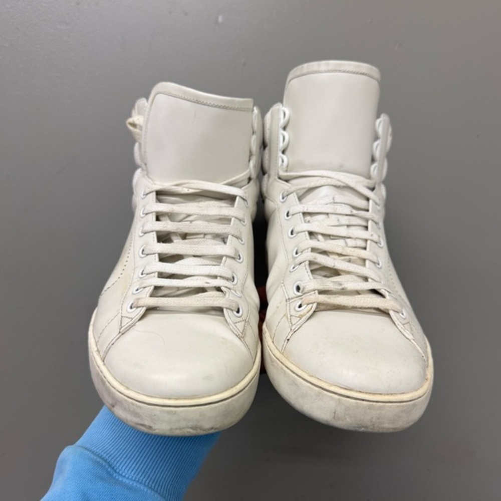 Gucci Ace High Top GG White Leather Sneakers Sz 11 Men's Pre-Owned - Picture 3 of 12